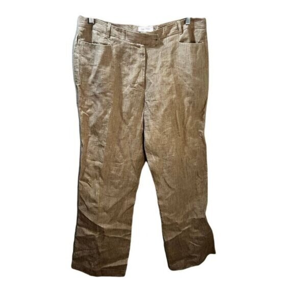 Calvin Klein Womens Linen Blend Straight Leg Pants Size 12 - Picture 1 of 2